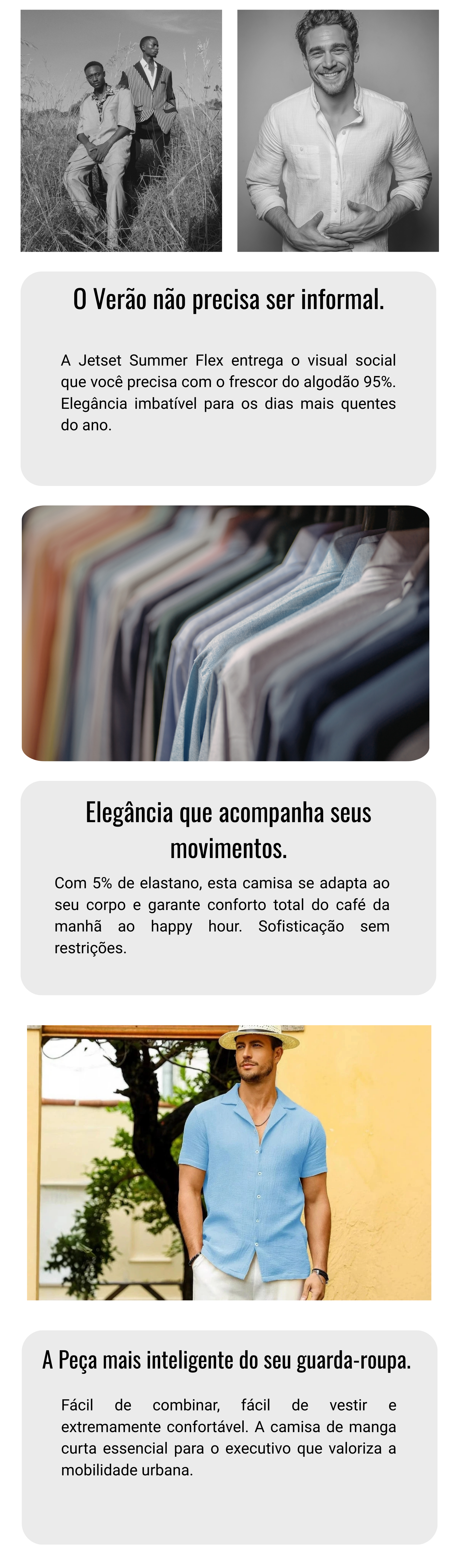 Camisa Social Jetset Summer — Edição Flex Cotton Manga Curta